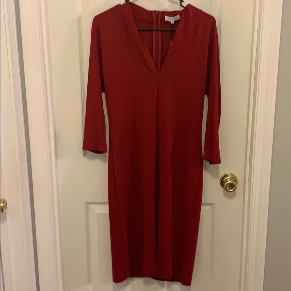 NWT MISSLOOK size 6 red dress with 3/4 sleeves.